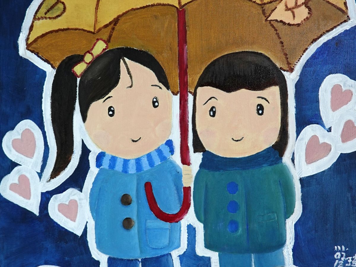 好麻吉的雨中散步/8F油畫–詹詠琦(八年級)